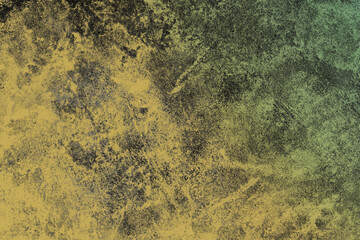 Yellow green rough grunge texture on concrete wall background