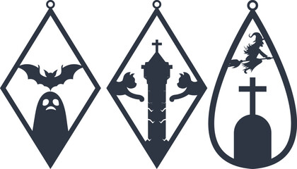 Halloween Earrings Jewelry Laser Cut