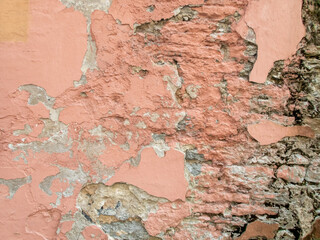 Old pink tile wall in Tallinn, Estonia