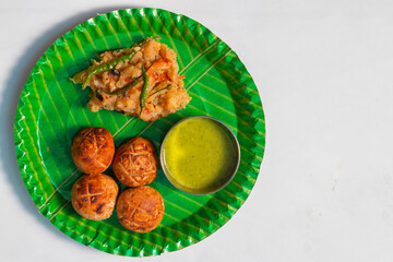 selective focus of Famous food from Bihar and Uttar Pradesh in North India 