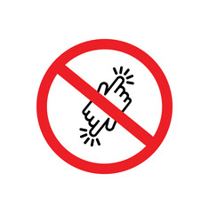 don't touch sign on white background