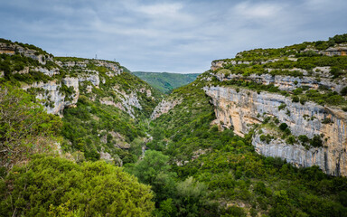 Fototapeta na wymiar View on the Cesse river canyon near the medieval village of Minerve in the South of France (Herault)