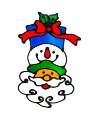 Decorative element christmas window sticker festive isolated on the white