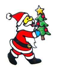 Decorative element christmas window sticker festive isolated on the white