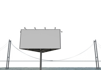Obraz premium 3D mockup blank billboard in downtown rendering