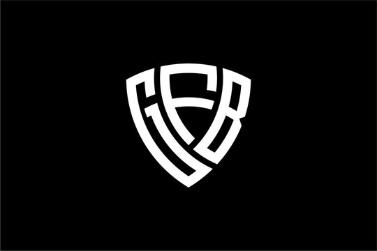 GFB creative letter shield logo design vector icon illustration
