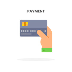 Credit Card Pay flat icon. Vector illustration on white background. Can used for web, app, digital product, presentation, UI and many more.