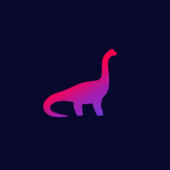 dinosaur, sauropod icon on dark
