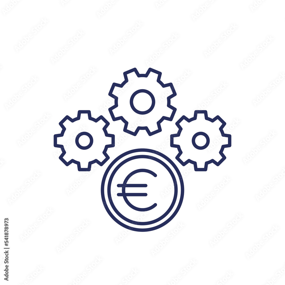 Canvas Prints money management line icon with euro