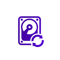 HDD backup, hard drive recovery icon