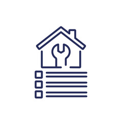 house maintenance and service line icon