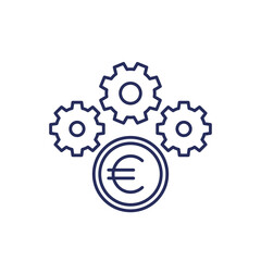 money management line icon with euro