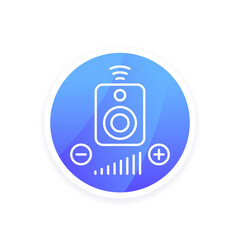 Smart speaker control line icon, vector