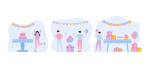 Birthday Party Flat Bundle Design