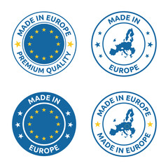 made in Europe stamp set, European Union product label