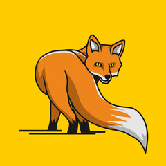 red fox cartoon illustration