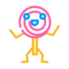 lollopop dessert character color icon vector. lollopop dessert character sign. isolated symbol illustration