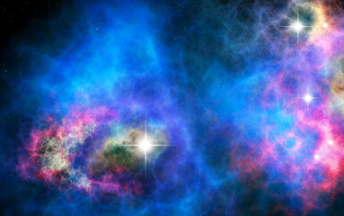 Galaxies and cosmic nebulae background, beautiful  picture of the universe with galaxies, stars and nebulas