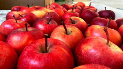 red apples in a row