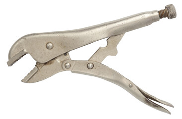 Opened locking grip pliers isolated