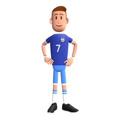 Soccer player 3D character. Football player winning celebration