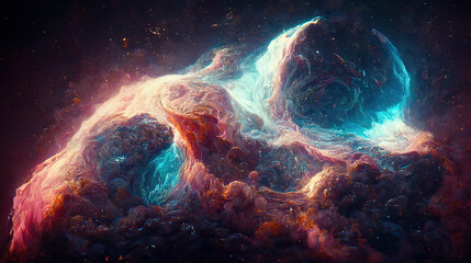 Nebula. Abstract background. AI render. © writerfantast