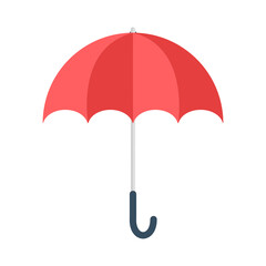Red umbrella icon isolate on transparent background.