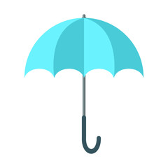 Blue umbrella icon isolate on transparent background.