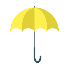 Yellow umbrella icon isolate on transparent background.