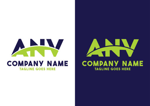 Letter ANV logo design vector template, ANV logo