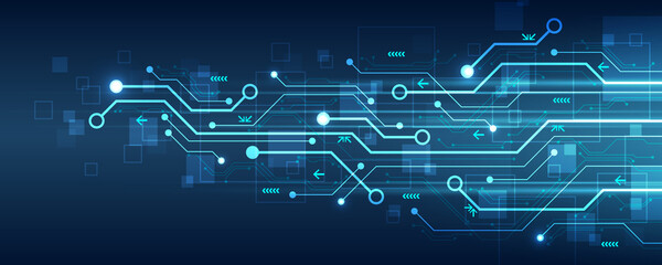 Abstract concept background of electronic circuit boards technology communication network