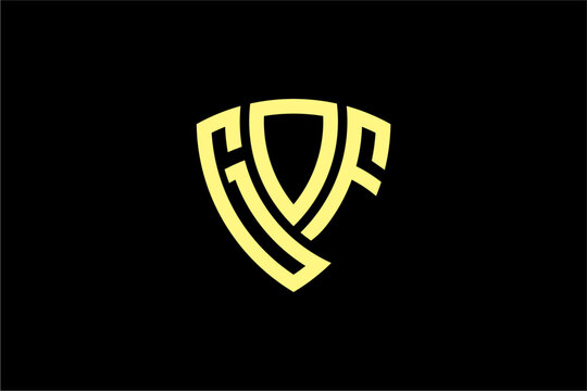 GOF creative letter shield logo design vector icon illustration