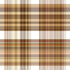 Woodland white tartan seamless pattern textile. Tonal autumnal forest plaid with organic texture. Background of orange stripe for rough wallpaper. 