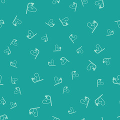 Green Diving mask and snorkel icon isolated seamless pattern on green background. Extreme sport. Diving underwater equipment. Vector