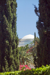 On territory of Bahai Gardens in city of Haifa, Israel. are designated UNESCO World Heritage sites as holy places and pilgrimage destinations for followers of Bahai Faith