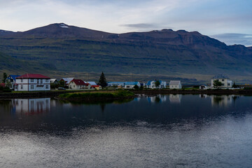 Waterfront houses in Seydisfjordur, Iceland