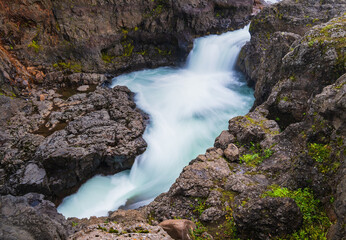 Landscape of the Kolugljúfur Canyon (Iceland)