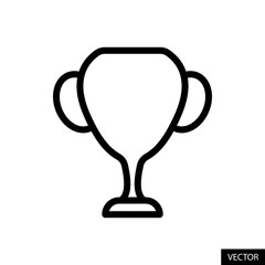 Trophy or Winner Cup vector icon in line style design for website design, app, UI, isolated on white background. Editable stroke. Vector illustration.