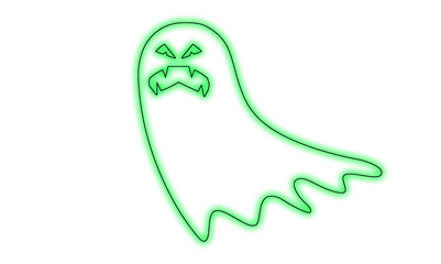 Halloween night, angry ghost with sharp teeth, scary to make the party more scary.