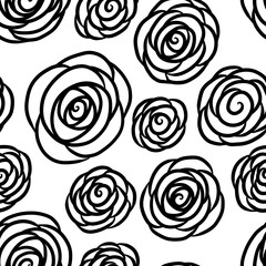 seamless pattern with roses abstract pattern background fabric fashion design print wrapping paper digital illustration texture wallpaper 