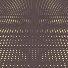 Modern pattern. Geometric abstract texture with golden stars. Graphic geometric background with perspective pattern