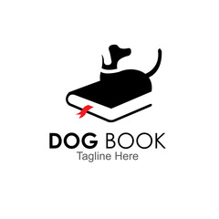 dog book logo design concept