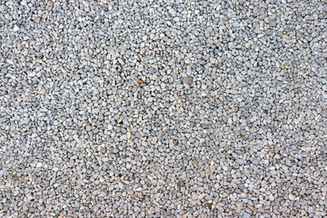 small stone background, light gravel road pebbles stone texture. Abstract background with farden...