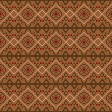 Seamless background image of vintage brown tone geometry shape pattern.