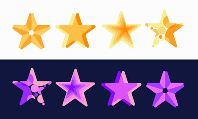 Obraz premium Set of creative stars color blend vector