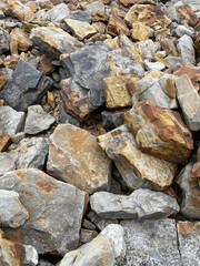 Fototapeta na wymiar Stone rock boulder texture seaside landscape northern nature