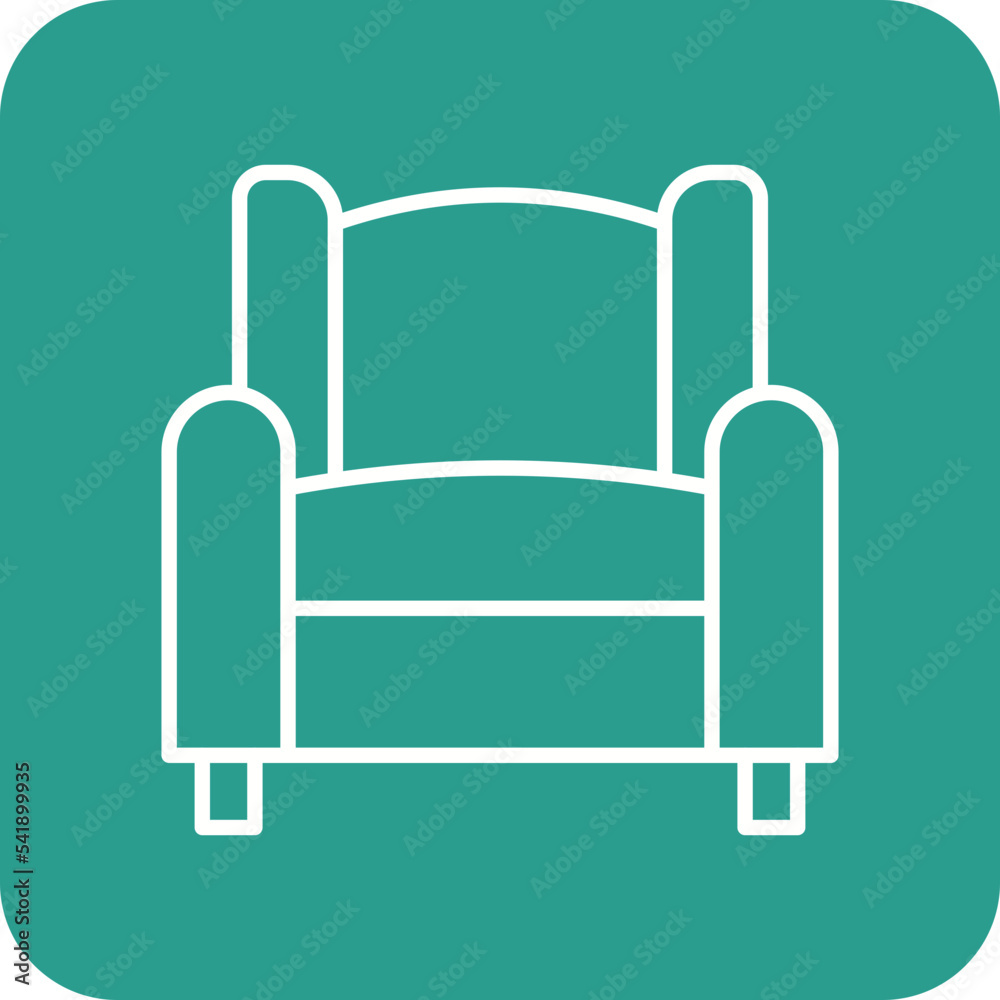 Sticker Cinema Sofa Line Round Corner Background Icon