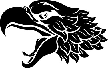 A bald eagle or hawk mascot head or face cartoon