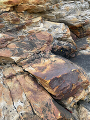 Stone rock boulder texture seaside landscape northern nature