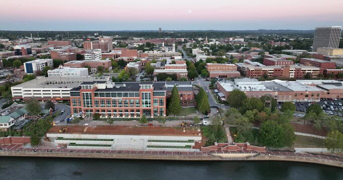 Sunset brings deep saturated light to downtown Columbus GA
